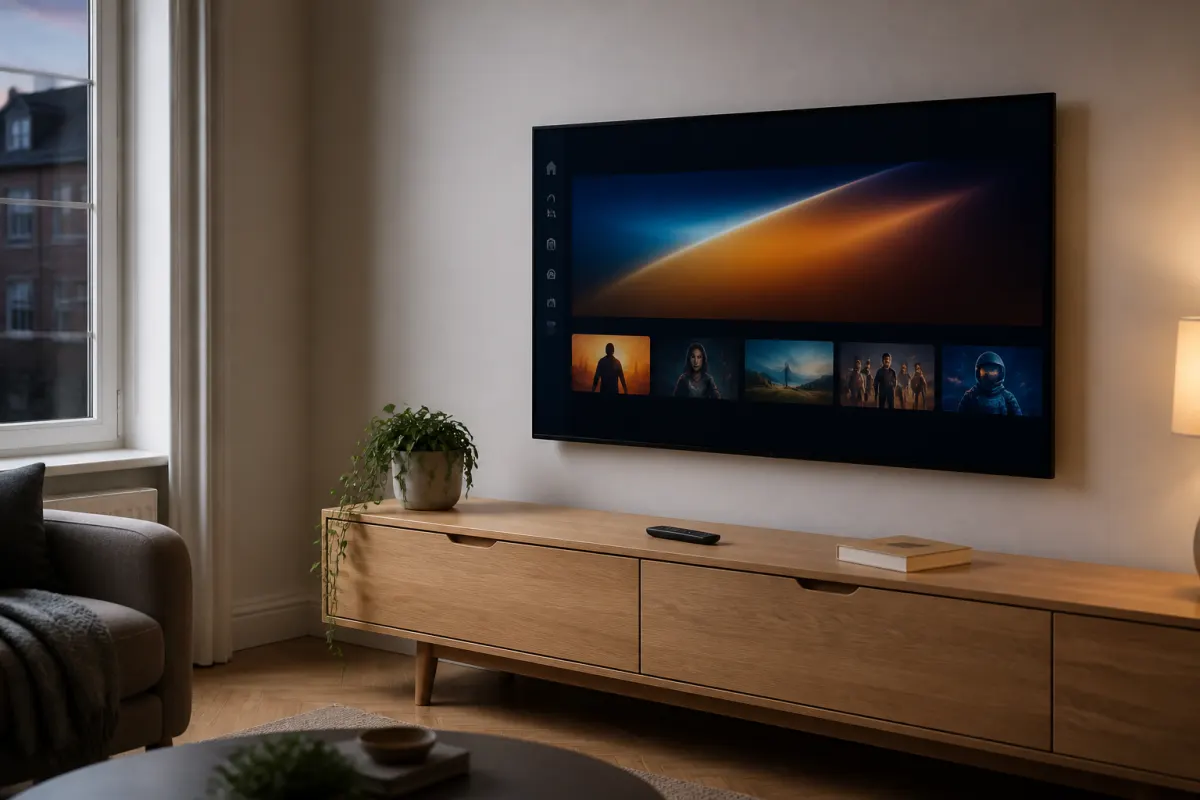 Living room TV ready for King Premium setup